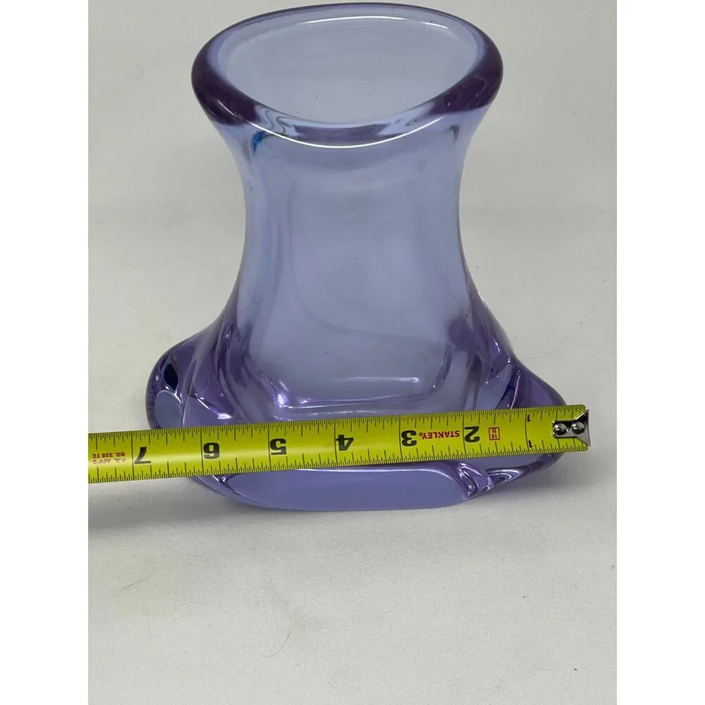Vintage MCM Murano Amethyst Purple Vase Handblown Italy Sommerso Flavio Poli 9